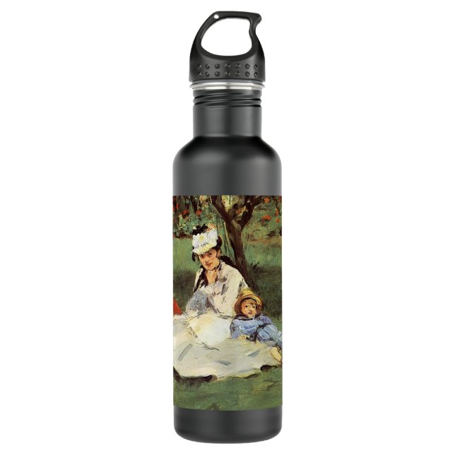 Manet Impressionist French Family Garden Malerei Trinkflasche (Vorderseite)
