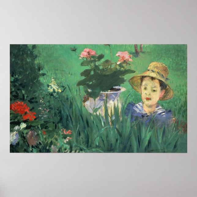 Manet - Junge in Blume (Jacques Hoschede) Poster (Vorne)