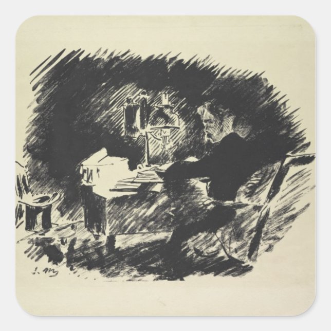 Manet | Le Corbeau, 1875 Quadratischer Aufkleber (Vorderseite)