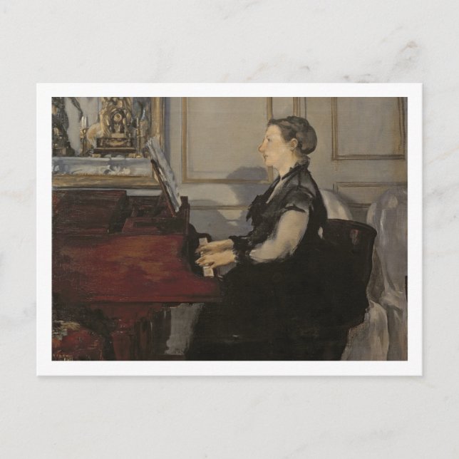 Manet | Madame Manet am Piano, 1868 Postkarte (Vorderseite)
