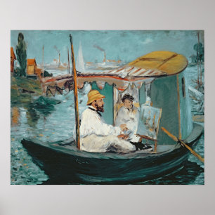 Manet Monet in seinem sich hin- und Poster