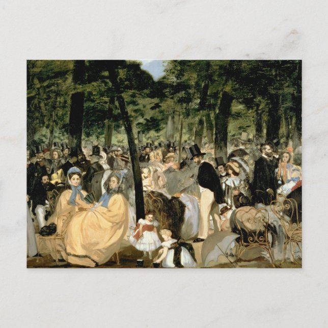 Manet | Musik in den Tuileries Gardens, 1862 Postkarte (Vorderseite)
