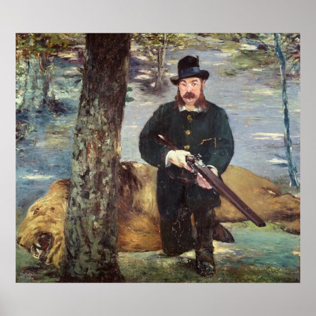 Manet | Pertuiset, Löwenjäger, 1881 Poster (Vorne)