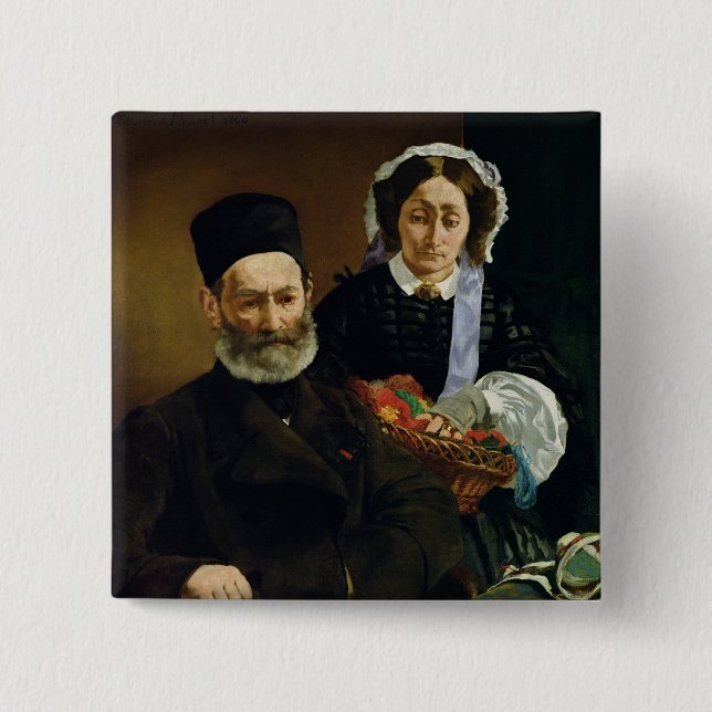 Manet | Porträt von M und von Frau Auguste Manet Button (Vorderseite)