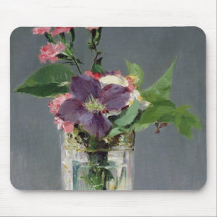 Manet   Rosa und Clematis in einem KristallVase, Mousepad