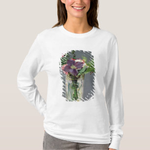 Manet   Rosa und Clematis in einem KristallVase, T-Shirt
