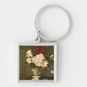 Manet Vase Pfingstrosen auf einem kleinen Schlüsselanhänger