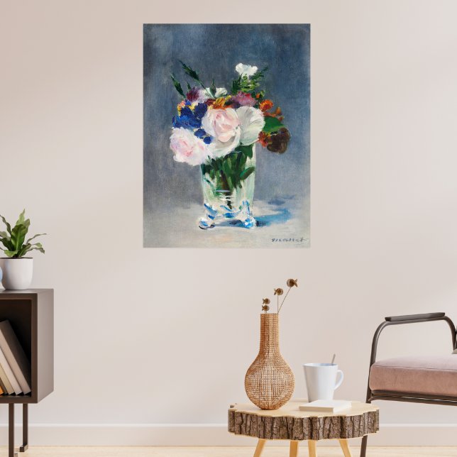 Manets Blume in einer Kristallvase Poster (Wohnzimmer 3)