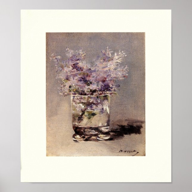 Manet's Lilacs in einem Glas Poster (Vorne)