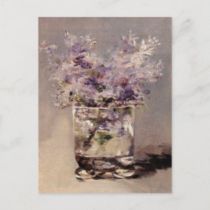 Manet's Lilacs in einem Glas Postkarte