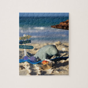 Manfred das Manatis am Strand Puzzle