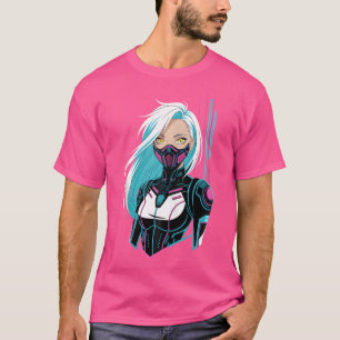 Manga Anime Cyberpunk Girl with Mask SciFi Future T-Shirt