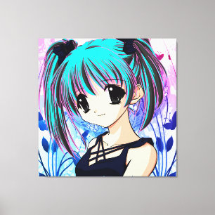 Manga Anime Girl Wrapped Canvas Leinwanddruck