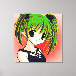Manga Anime Girl Wrapped Canvas Leinwanddruck