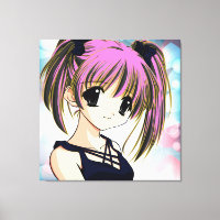Manga Anime Girl Wrapped Canvas