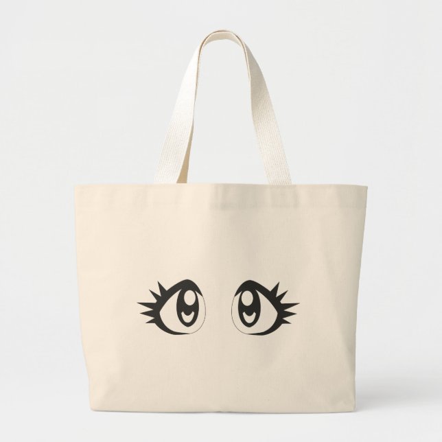 Manga Augen Jumbo Stoffbeutel (Vorne)