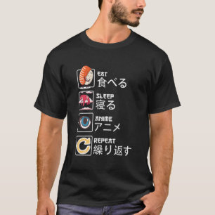 Manga Baka Otaku Kawaii Japanisch essen Sleep Anim T-Shirt