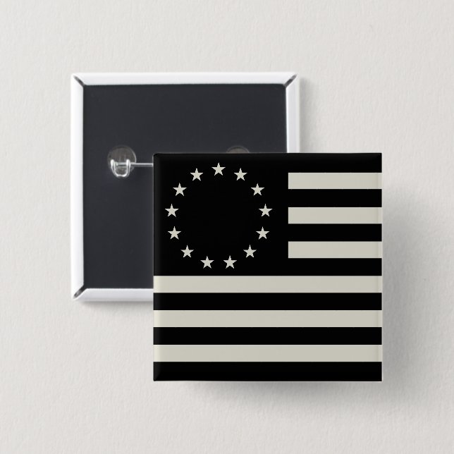 Manga, Betsy Ross Flag oder Circle American Flag Button (Vorne & Hinten)