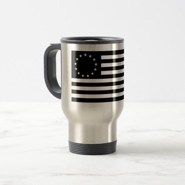 Manga, Betsy Ross Flag oder Circle American Flag Reisebecher (Vorderseite Links)