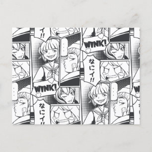 Manga-Comic-Cartoon-Buch-Muster-Geschenk-Cute-Somm Postkarte