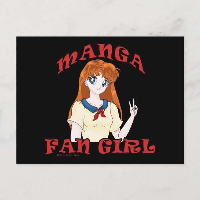 Manga Fan Girl Postkarten (Vorderseite)