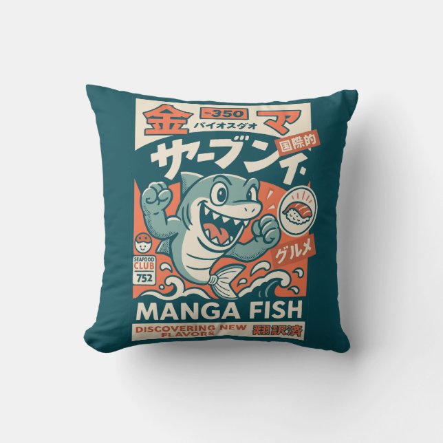 Manga-Fisch Kissen (Vorderseite)
