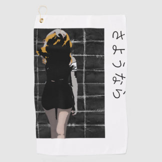 Manga-förmiges Design mit Abschied auf Japanisch Golfhandtuch