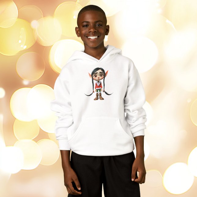 Manga Girl Christmas Elf Boy's Hoodie (Von Creator hochgeladen)