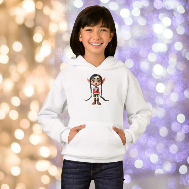 Manga Girl Christmas Elf Girl's Hoodie (Von Creator hochgeladen)