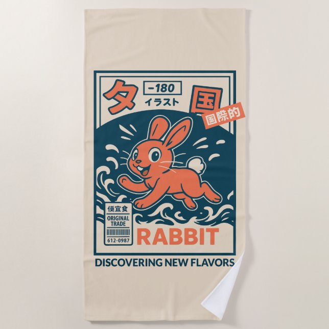 Manga-Hase Strandtuch (Vorderseite)