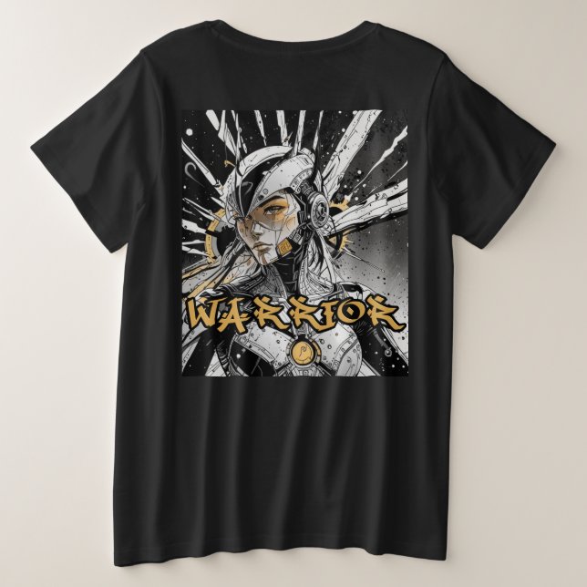 Manga-Krieger Übergröße Große Größe T-Shirt (Design Rückseite)