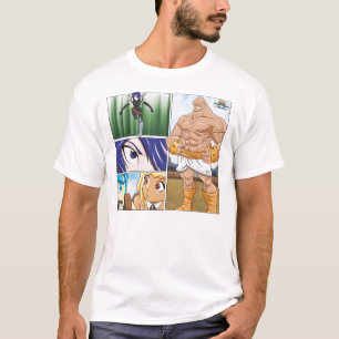 Manga Mädchen gegen großen Mann T-Shirt
