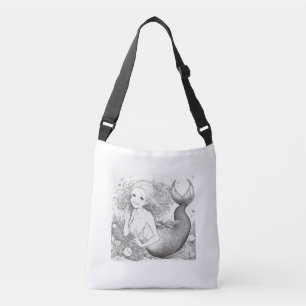 Manga Mermaid Gal Tragetaschen Mit Langen Trägern