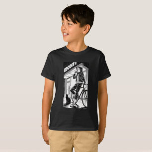 Manga-Monochrom-Illustration - Cyberpunk-Mädchen T-Shirt