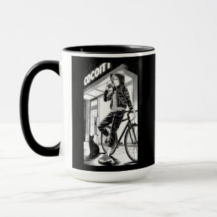Manga-Monochrom-Illustration - Cyberpunk-Mädchen Tasse