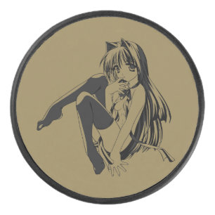 Manga, Neko Catgirl Furry Kawaii Loli Eishockey Puck