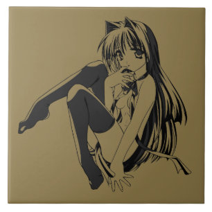 Manga, Neko Catgirl Furry Kawaii Loli Fliese