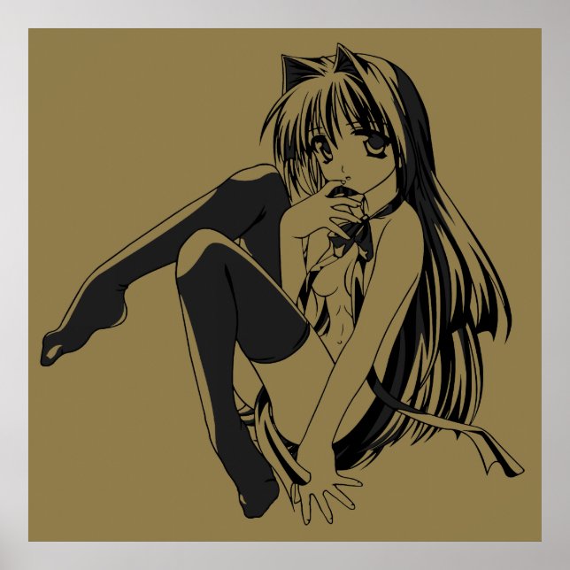 Manga, Neko Catgirl Furry Kawaii Loli Poster (Vorne)