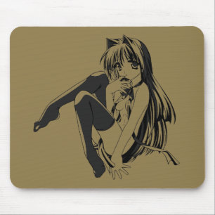 Manga, Neko Katzenmädchen Furry Kawaii Loli Mousepad