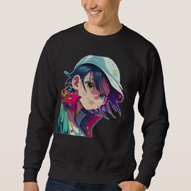 Manga Pop Kunstliebhaber Pop Liebhaber Cartoon Sweatshirt (Vorderseite)