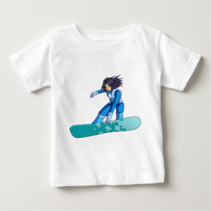 Manga Snowboarder Girl Baby T-shirt