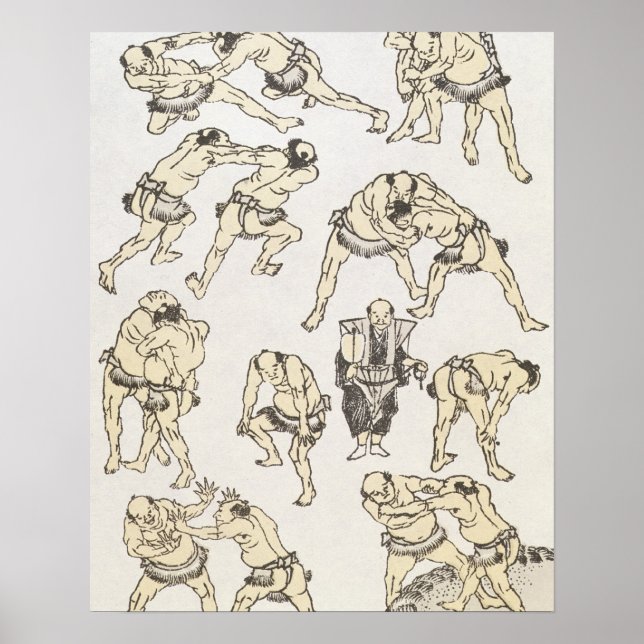 Manga: Studien über Gesten und Haltungen von Kämpf Poster (Vorne)