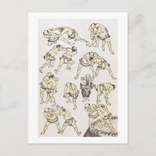 Manga: Studien über Gesten und Haltungen von Kämpf Postkarte (Vorderseite)
