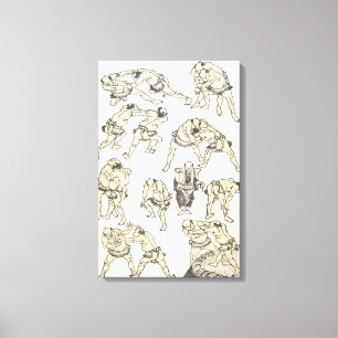 Manga: Studien von Gesten und Lagen des Wringens Leinwanddruck