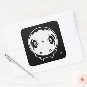 Manga Verrücktes Kind Ding Seltsame Cartoonfigur Quadratischer Aufkleber