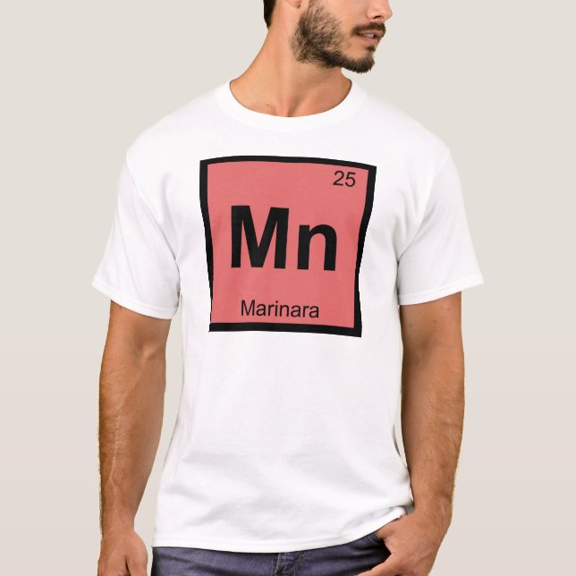 Mangan - Marinara Chemie-Periodensystem-Symbol T-Shirt (Vorderseite)