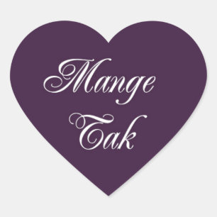 Mange Tak Herz-Aufkleber