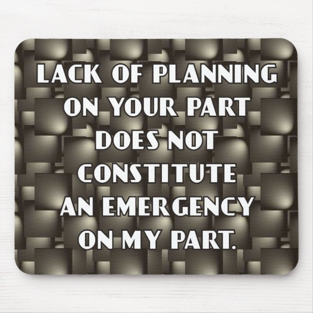 Mangel an Planung von Mousepad (Vorne)