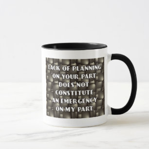 Mangel an Planungs-Tasse Tasse