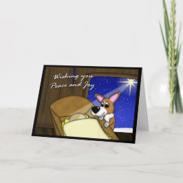 Manger Pembroke Welsh Corgi Weihnachtskarte Feiertagskarte